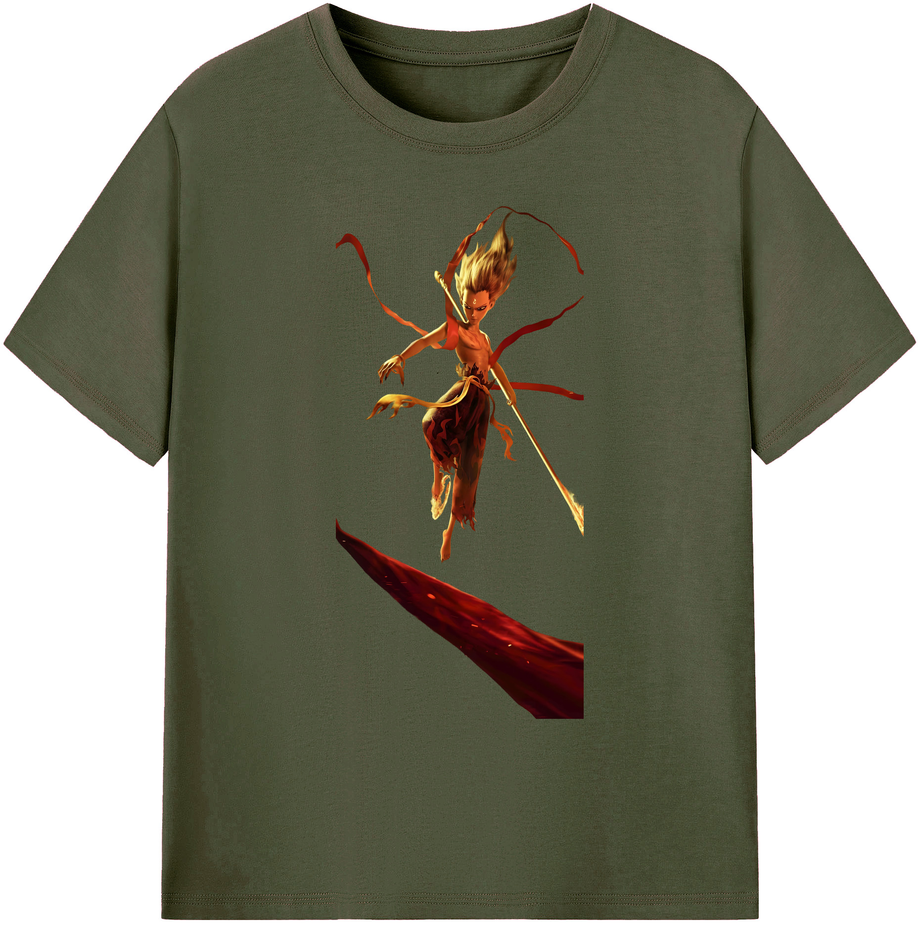 （画像用） Ne Zha 2 ナタ 魔童の大暴れ 綿100％ メンズ半袖Tシャツ｜肌触りやわらか＆通気性